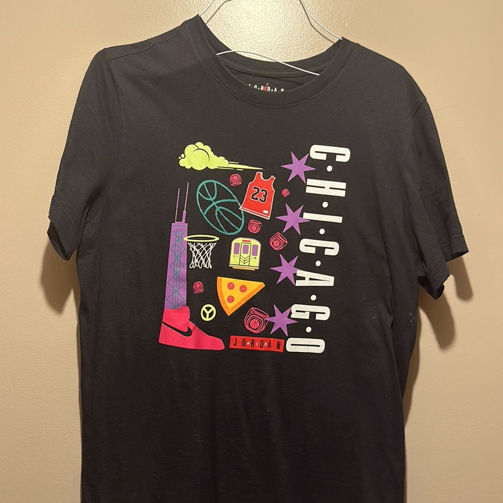 Air Jordan Black T Shirt Chicago Men Size medium